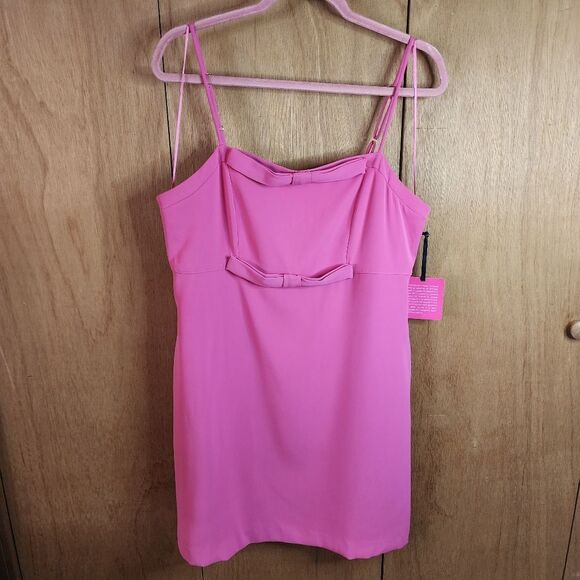 Prabal Gurang For JCPenney Spaghetti Strap Mini Dress In Carmine Rose Size 12 - Picture 1 of 13